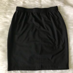 Solid Black Bodycon High Waisted Skirt